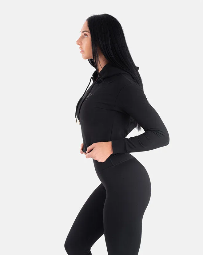 BIINK Crop Hoodie WOMEN - Black