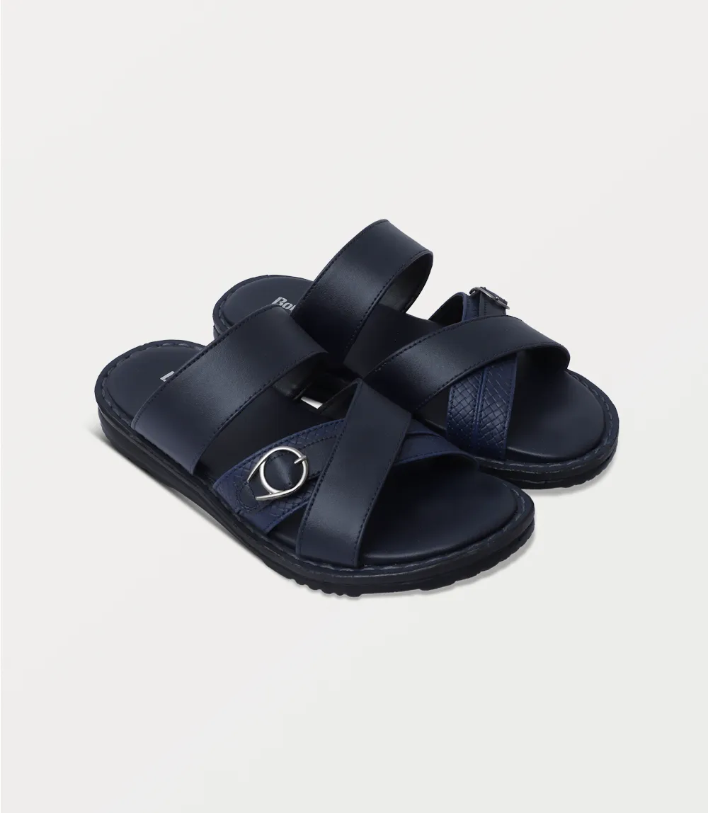 BM6849-NAVY-Men Slipper