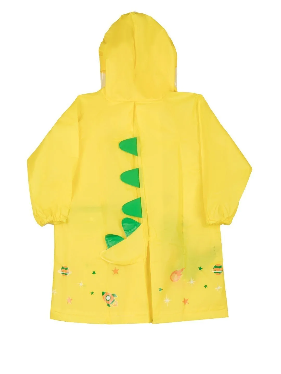 Cheerful Dinosaur-Themed Waterproof Raincoat for Boys in Vibrant Yellow