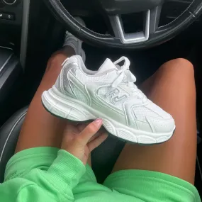 Chunky Comfortable Sneakers -White\Silver