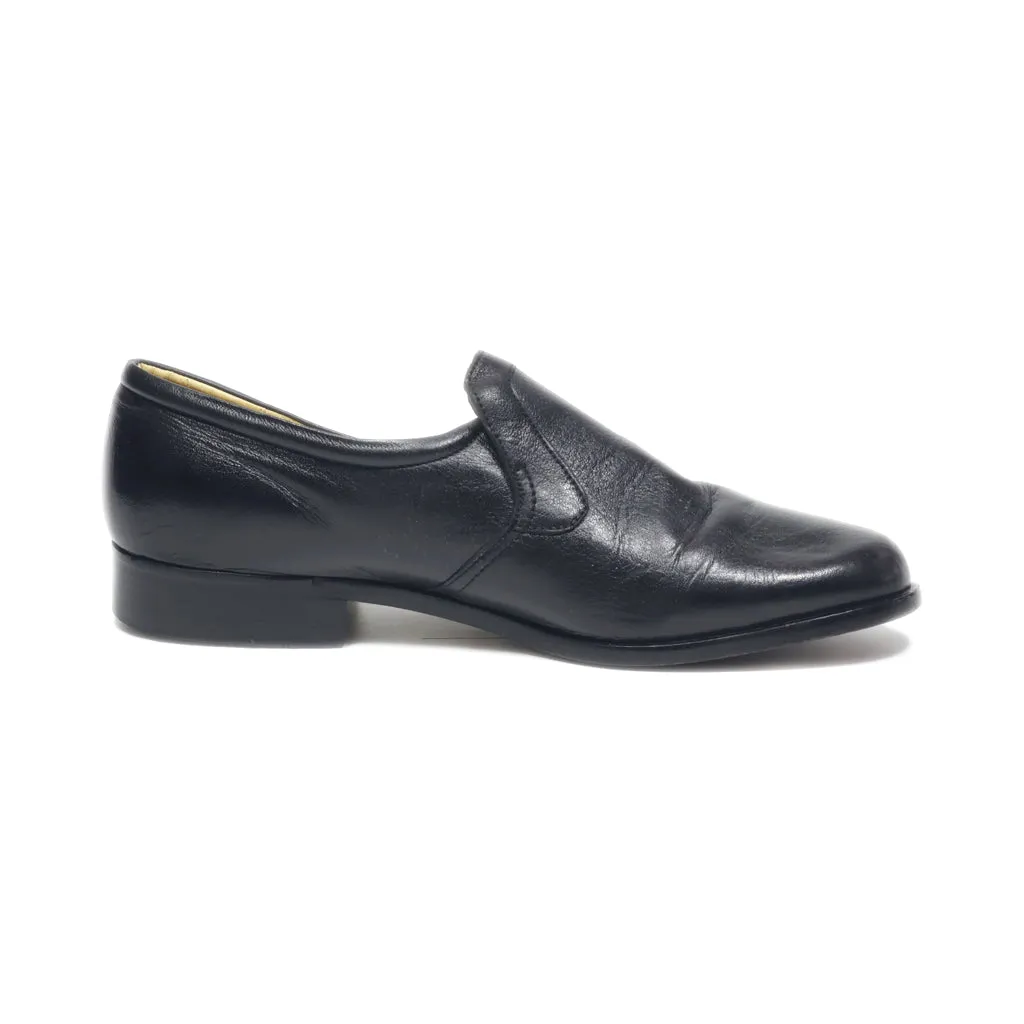 Clerget Slip Ons Leather Black Colour For Women
