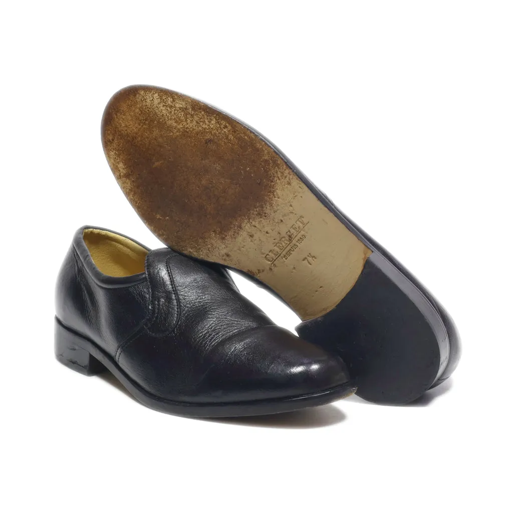 Clerget Slip Ons Leather Black Colour For Women