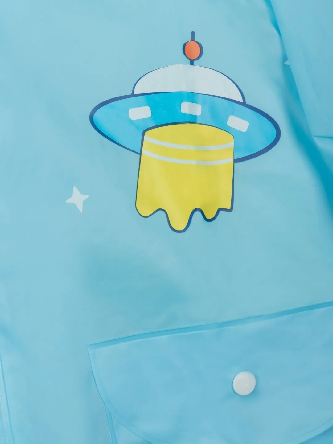 Cosmic Adventure Waterproof Raincoat for Boys in Sky Blue