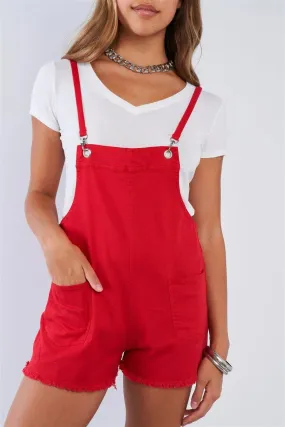 Fringe Hem Short Spring D-ring Sleeveless Romper
