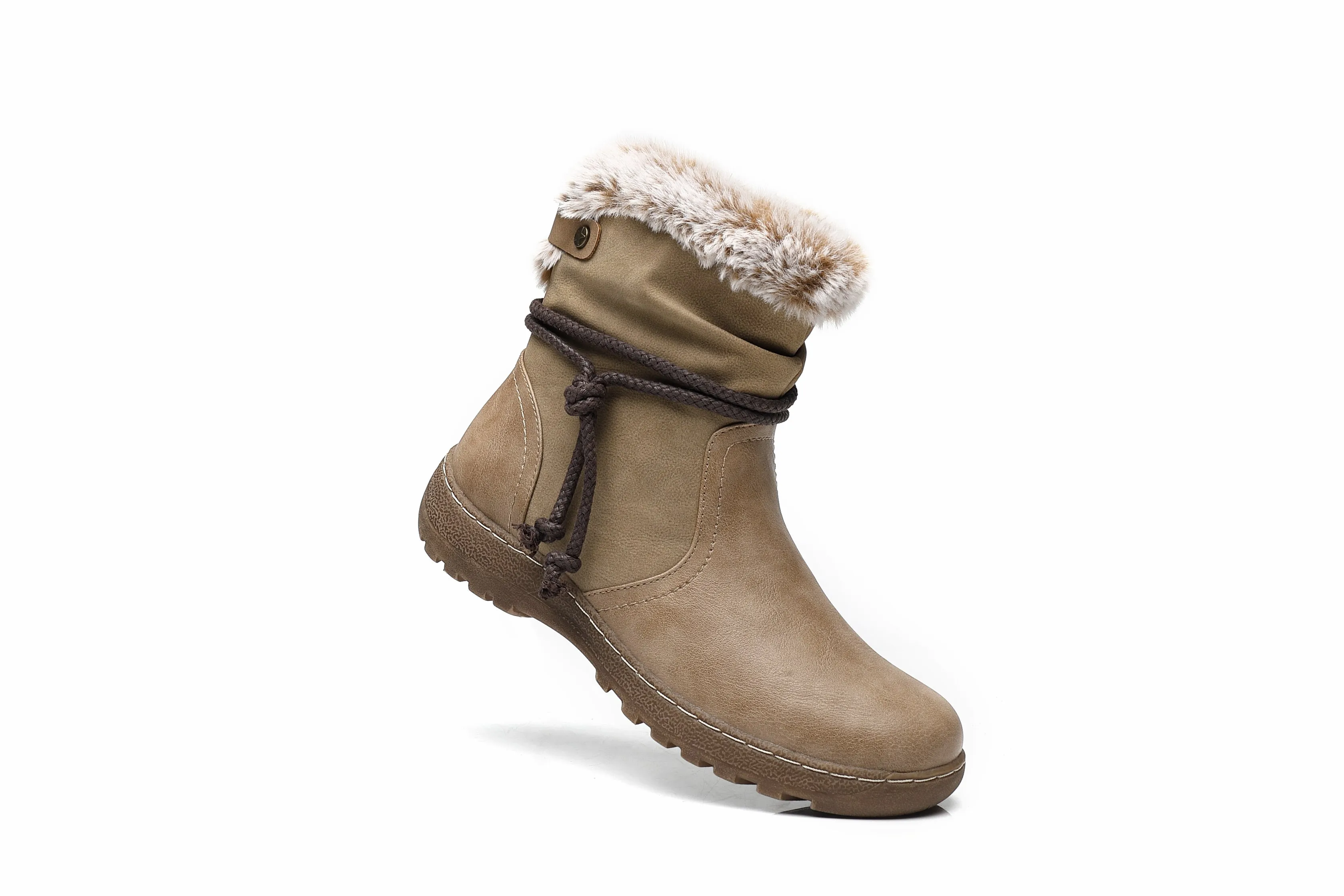 IVACHY Classic Ankle Boots- Soft Fur ankle curf- warm lining - insulated interior- slip resistant A2504