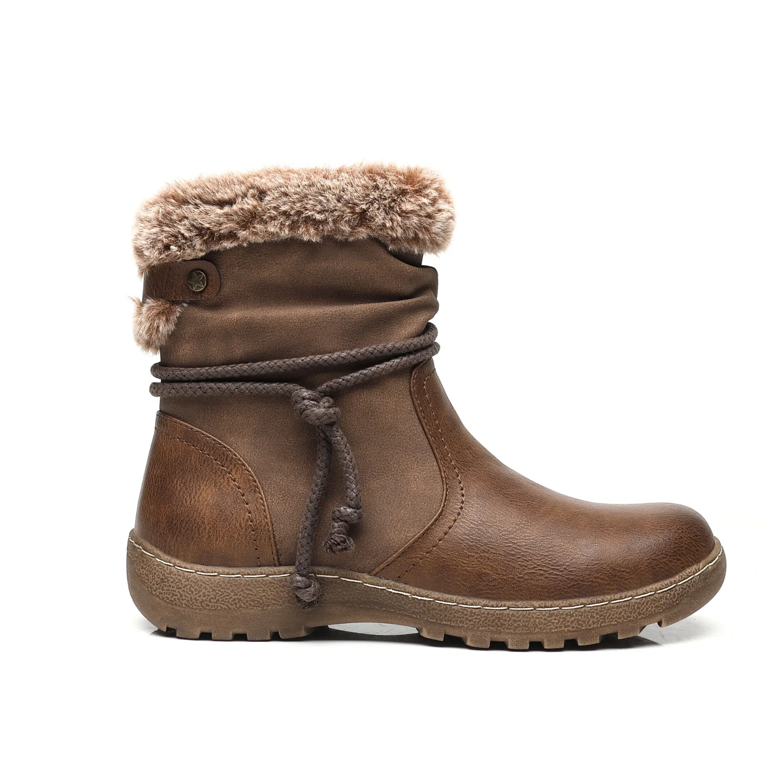 IVACHY Classic Ankle Boots- Soft Fur ankle curf- warm lining - insulated interior- slip resistant A2504