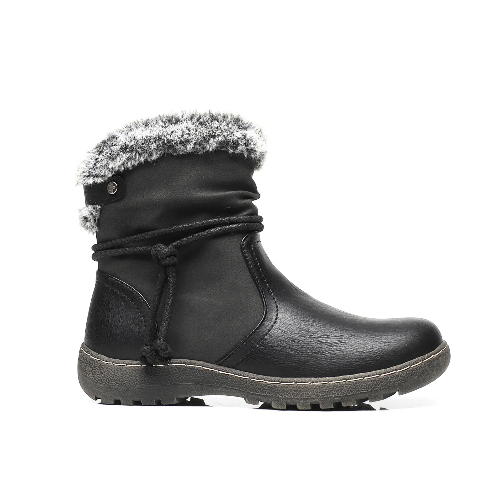 IVACHY Classic Ankle Boots- Soft Fur ankle curf- warm lining - insulated interior- slip resistant A2504