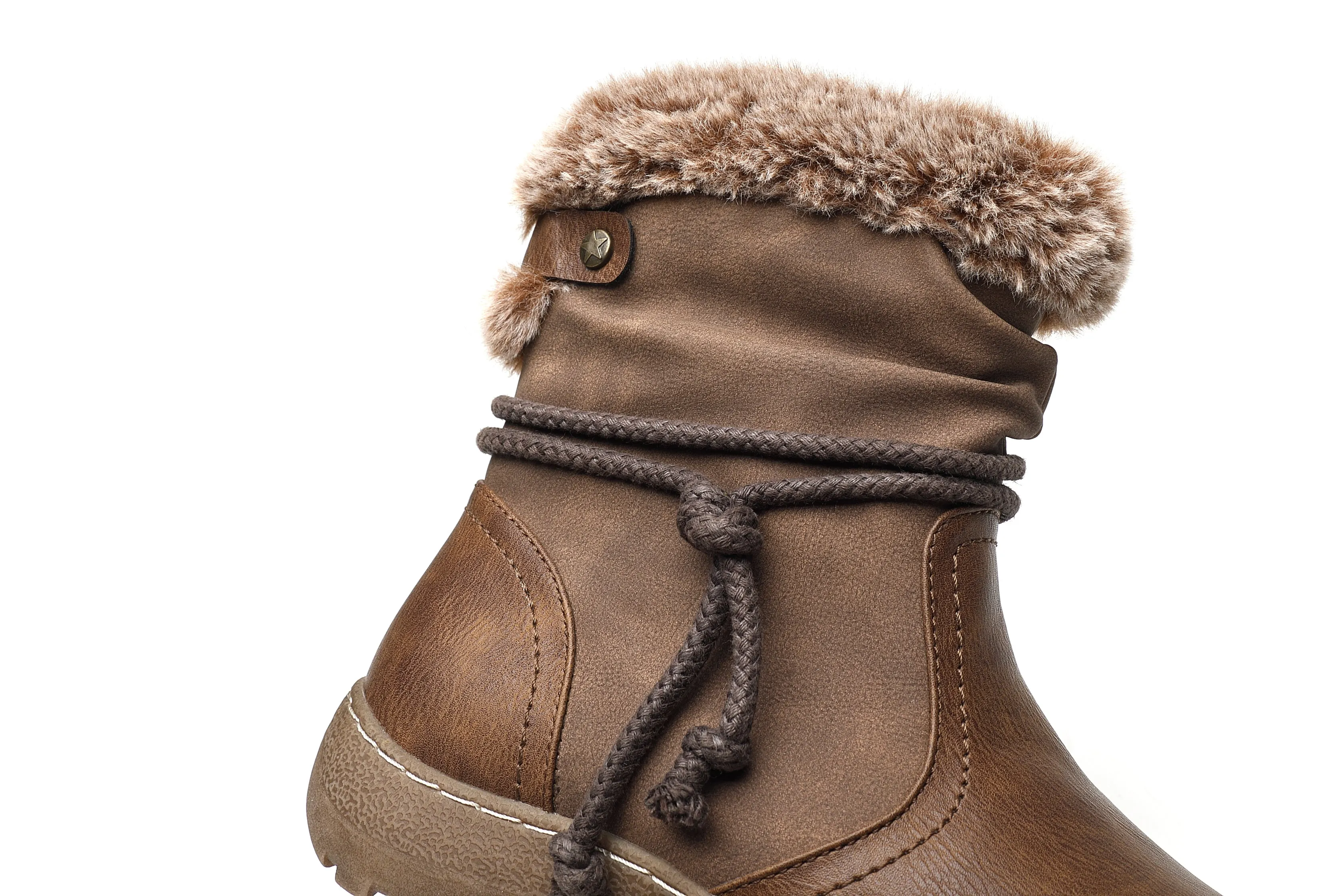 IVACHY Classic Ankle Boots- Soft Fur ankle curf- warm lining - insulated interior- slip resistant A2504