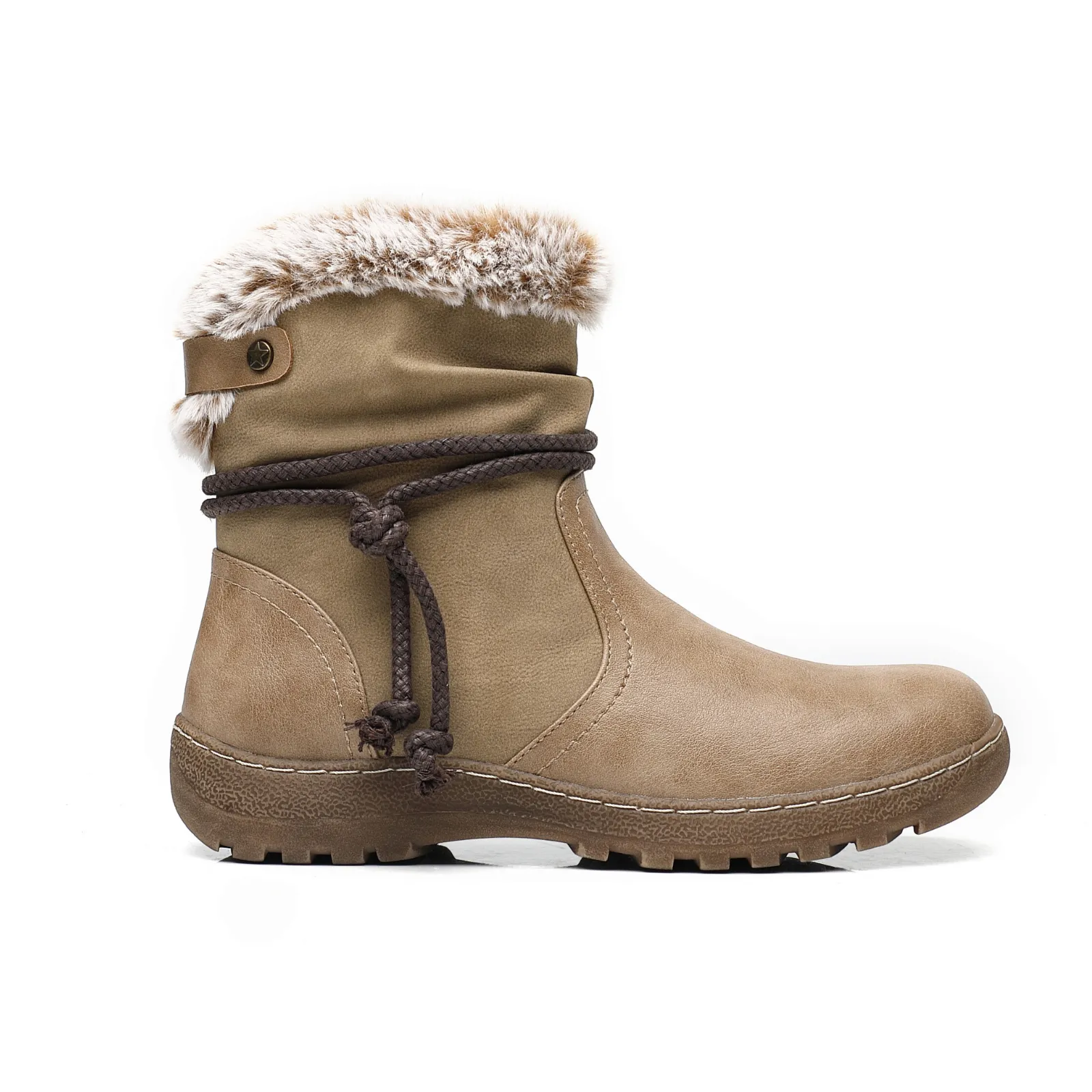 IVACHY Classic Ankle Boots- Soft Fur ankle curf- warm lining - insulated interior- slip resistant A2504