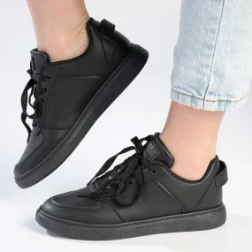 Kadima Wing Tip Sneaker - Black Mono