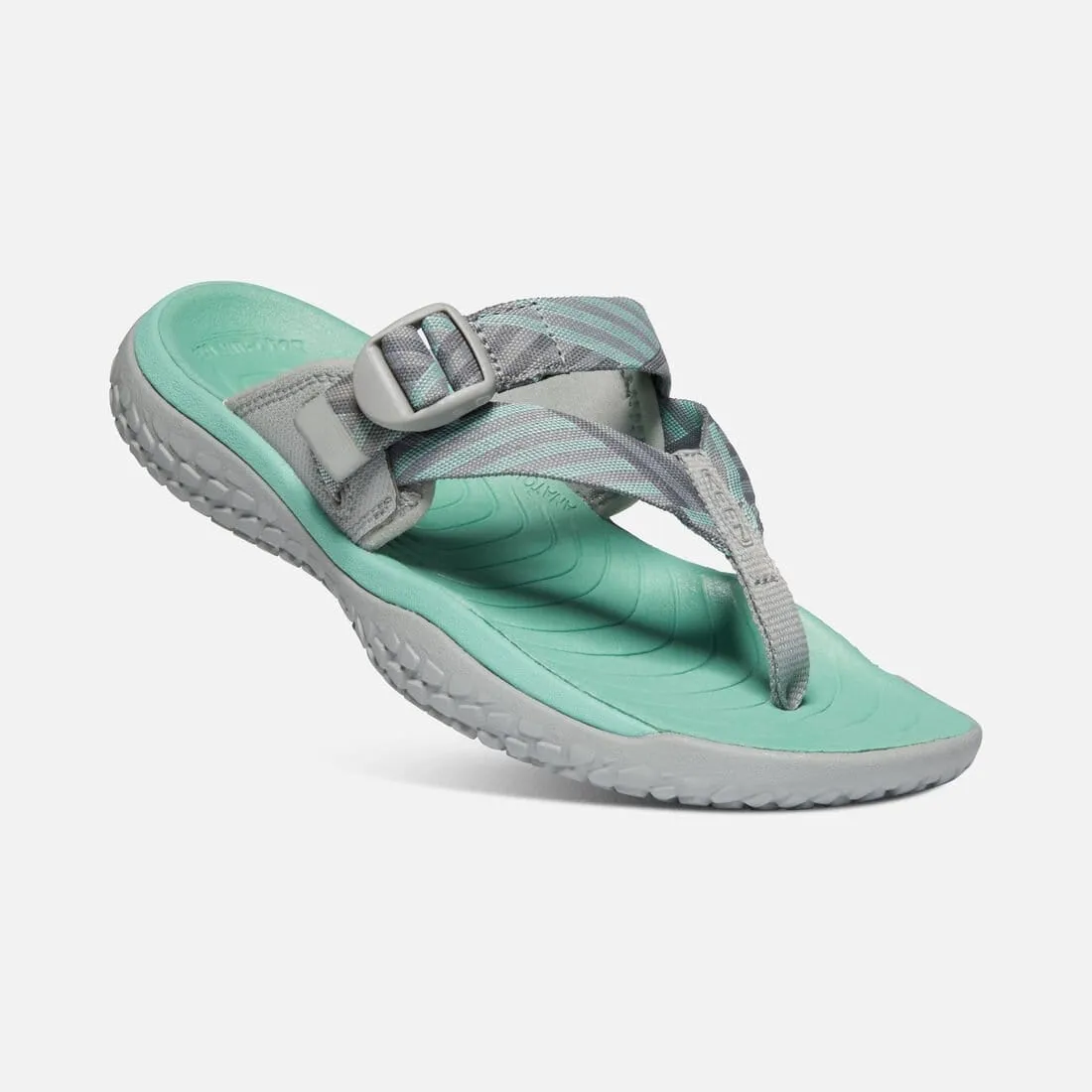 Keen Women's Solr Toe Post Sandals- Light Gray/ Ocean Wave
