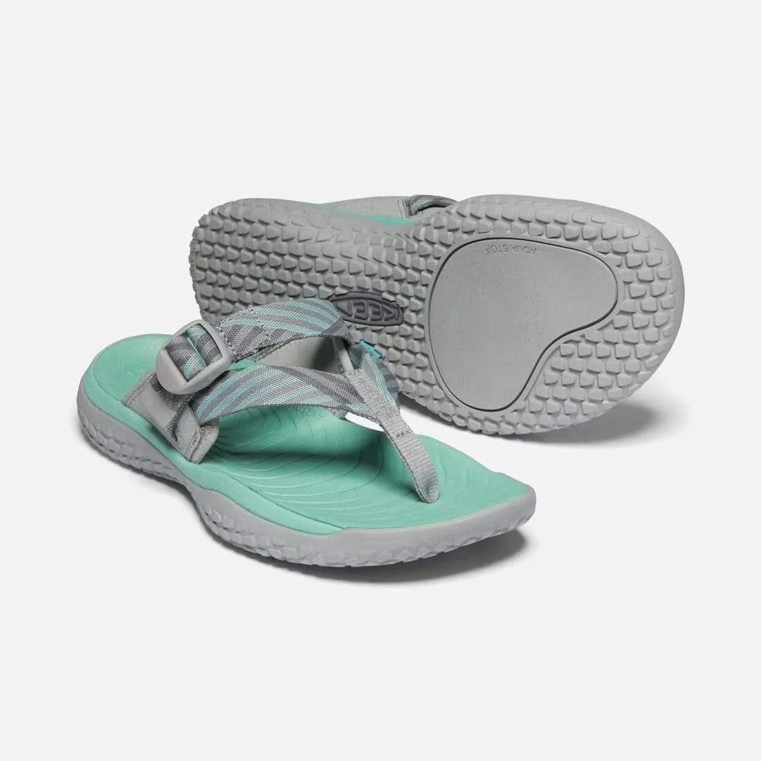 Keen Women's Solr Toe Post Sandals- Light Gray/ Ocean Wave