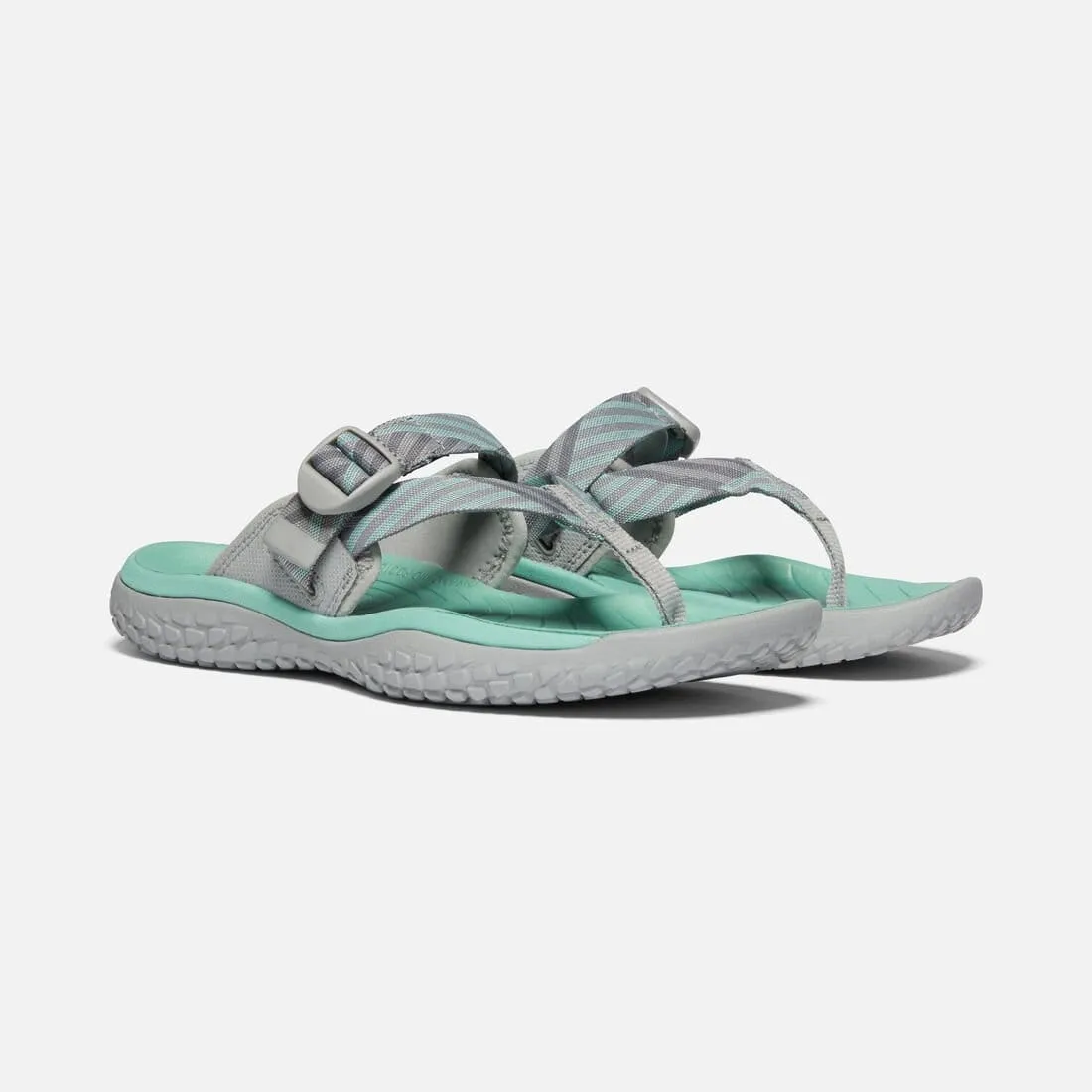 Keen Women's Solr Toe Post Sandals- Light Gray/ Ocean Wave