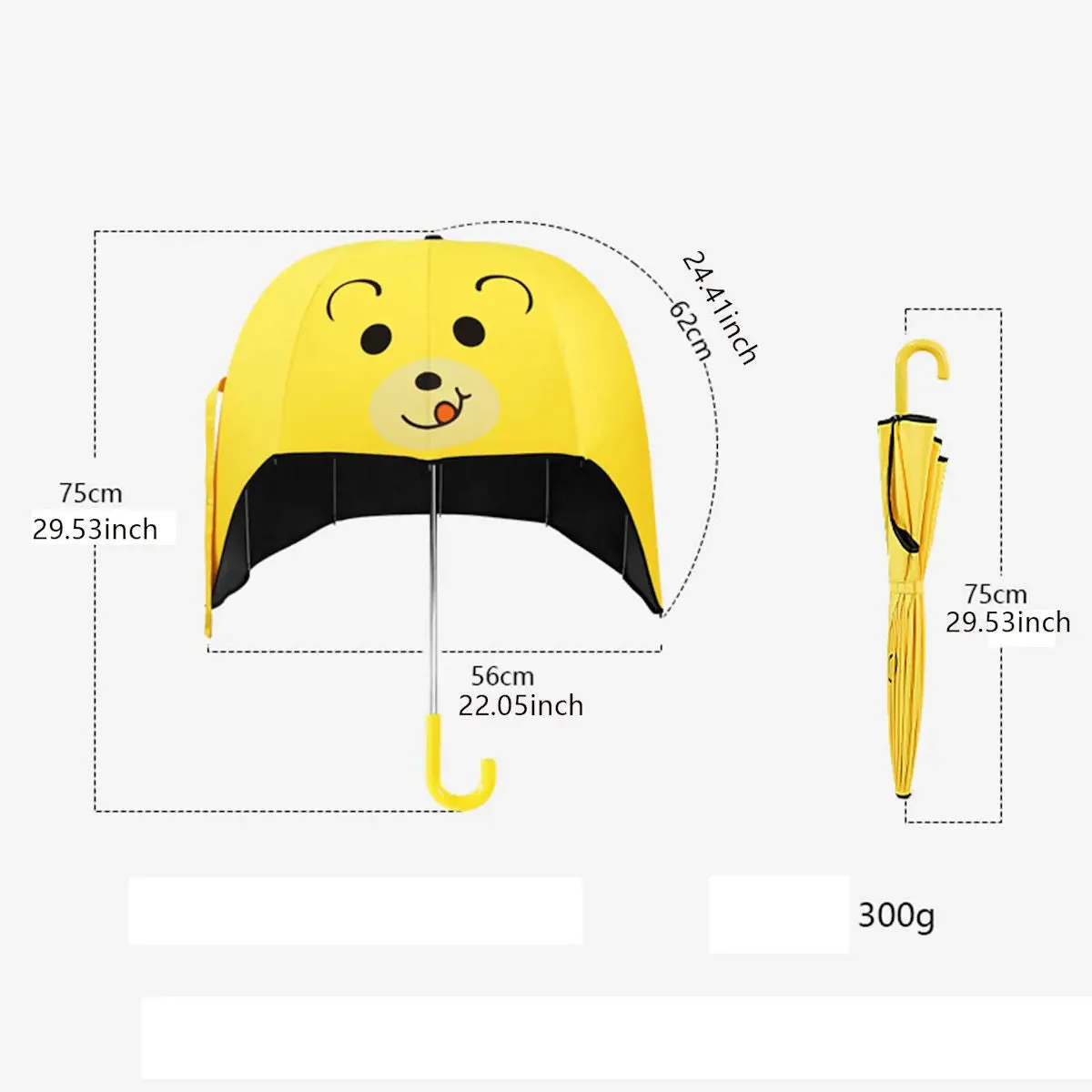 Kids Umbrella Stick Umbrella Cap Shape Cartoon Animal Children Umbrella