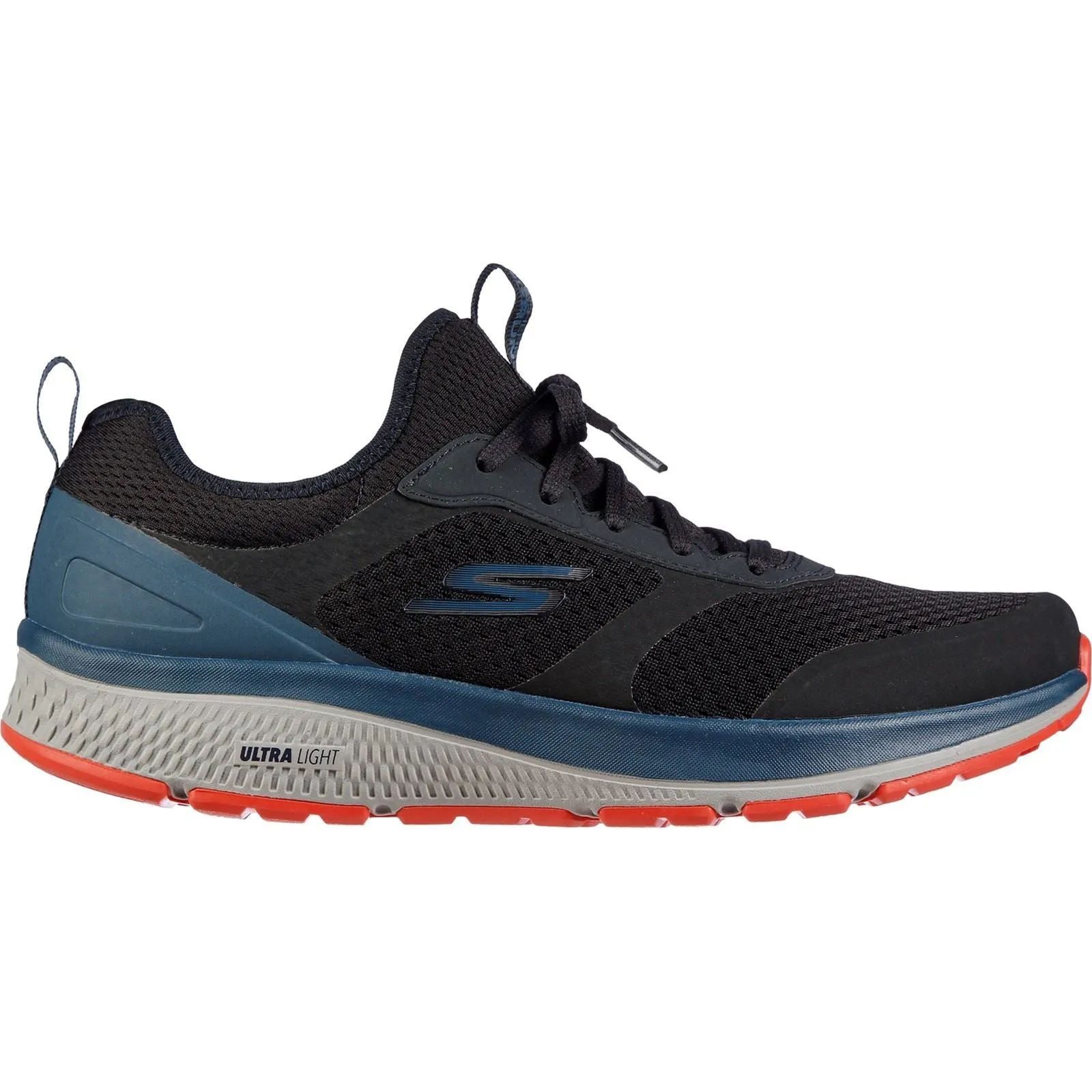 Men's Wide Fit Skechers 220102 GOrun Consistent Trainers - Black/Blue