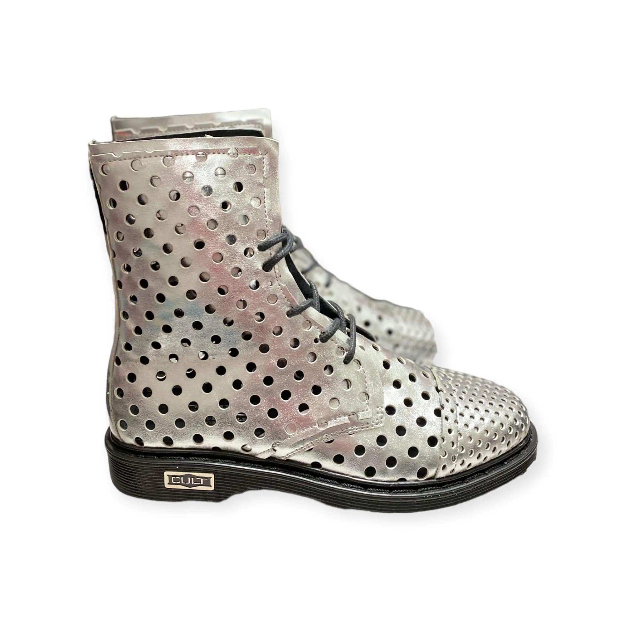 Metallic Silver Sabbath Cult Boots