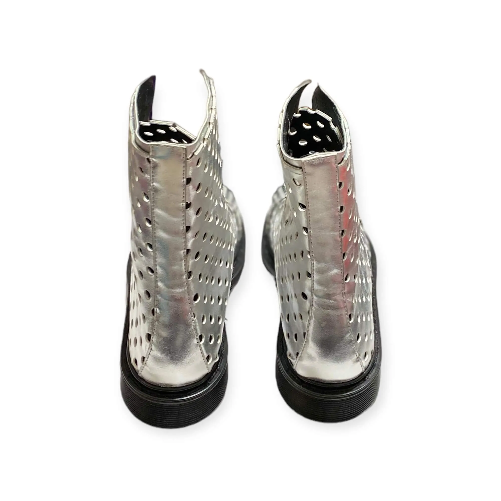 Metallic Silver Sabbath Cult Boots