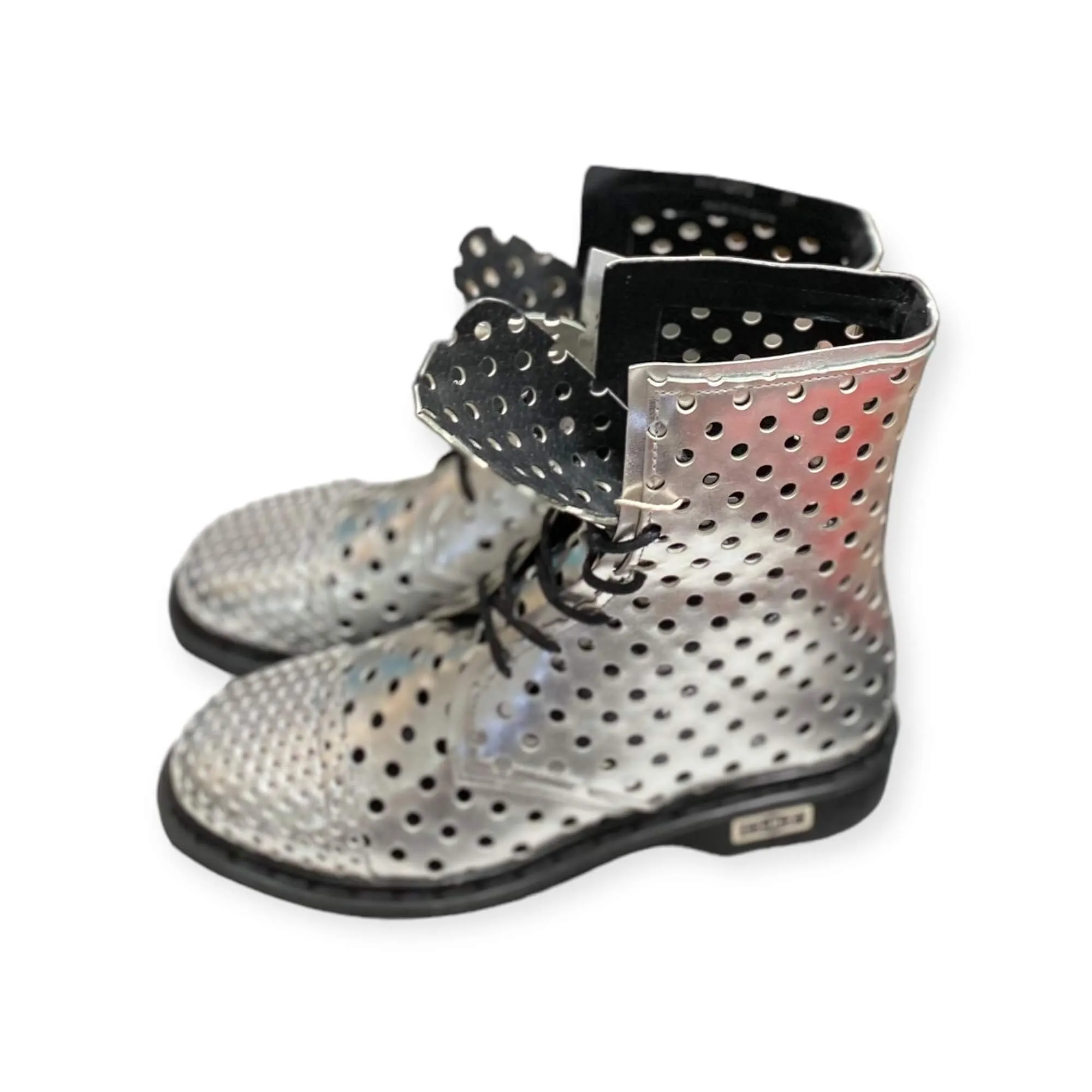 Metallic Silver Sabbath Cult Boots