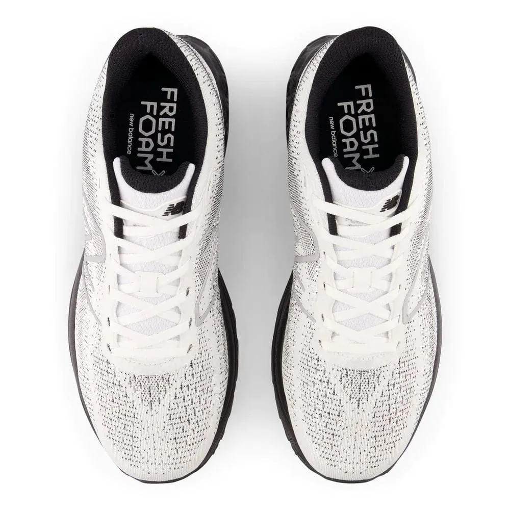 New Balance Men's 880v12 Running Shoes- White/Black