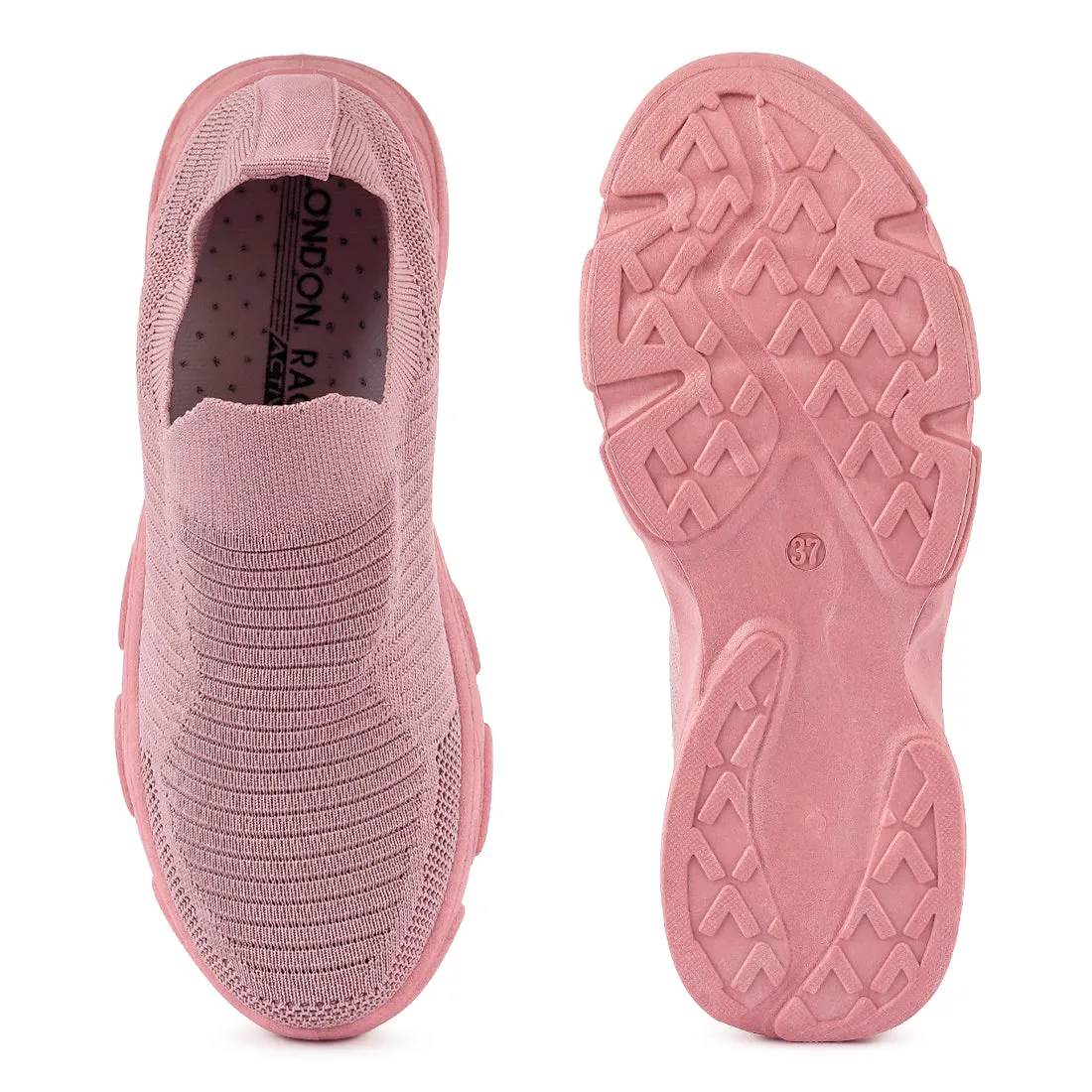 Pink Blade Knitted Actives Trainers