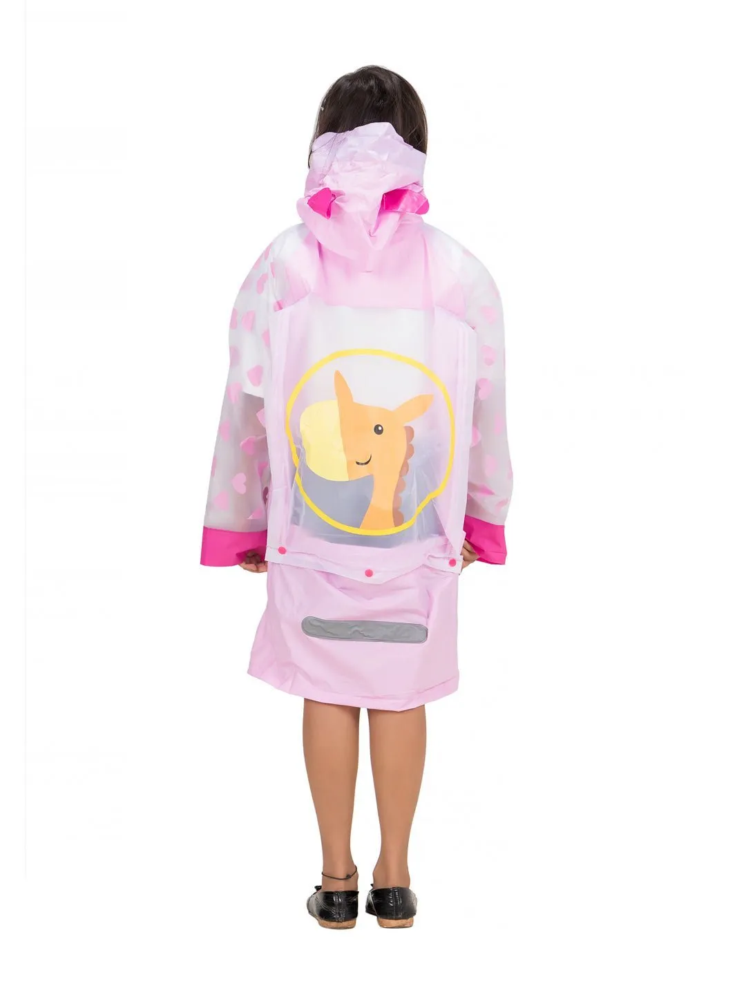 Playful Giraffe Hooded Raincoat for Girls