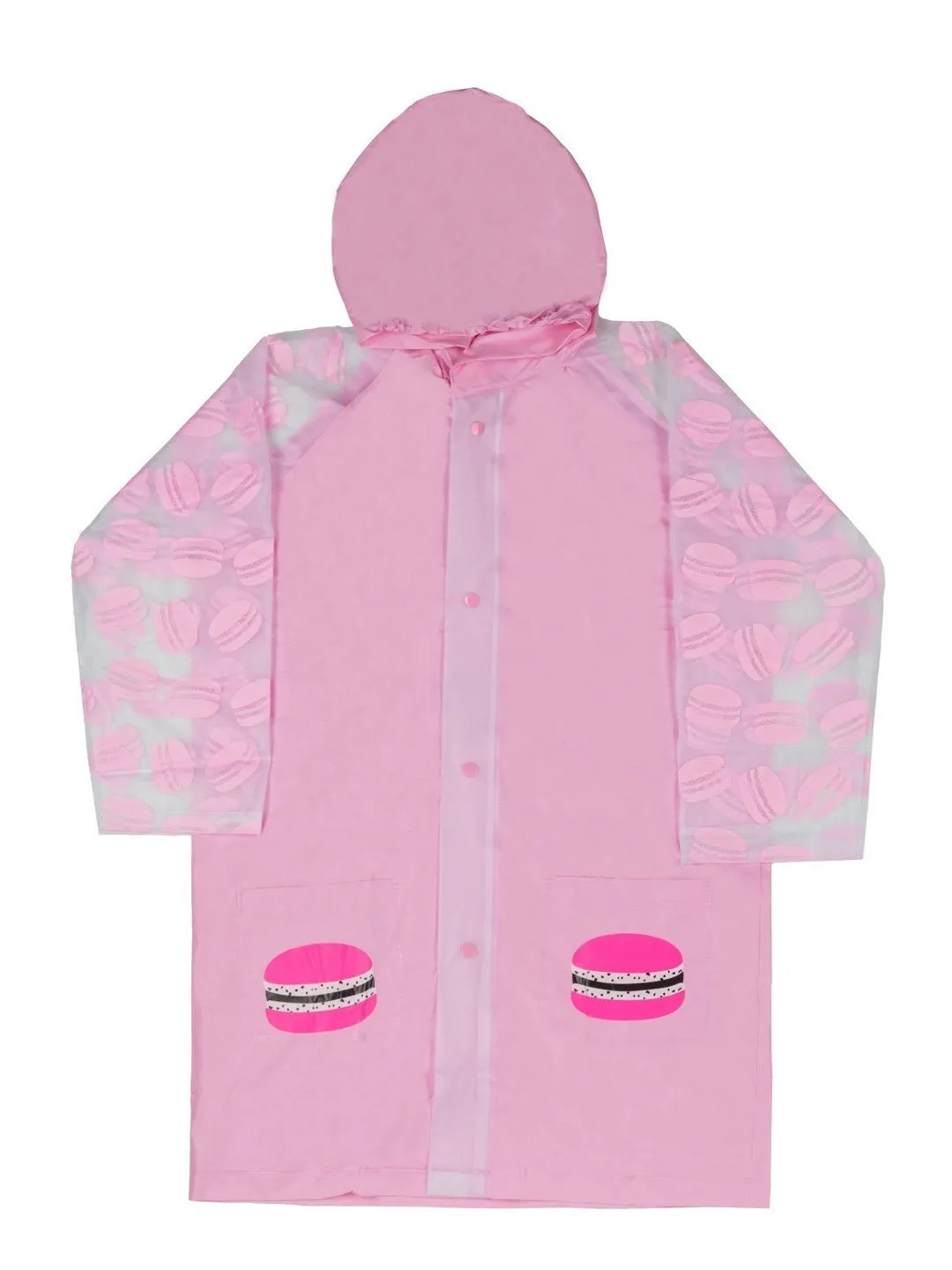 Sweet Macaron Hooded Raincoat for Girls