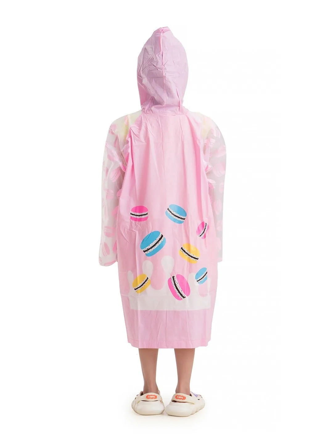 Sweet Macaron Hooded Raincoat for Girls