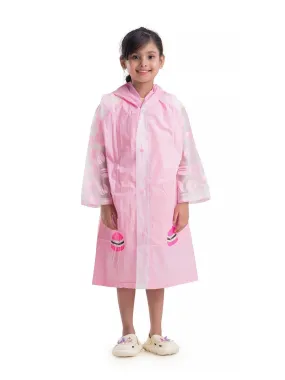 Sweet Macaron Hooded Raincoat for Girls