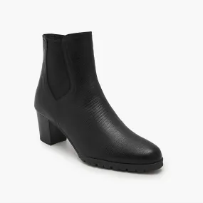 Textured High Ankle Boots