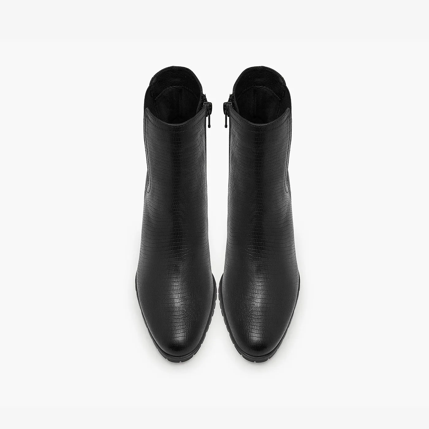 Textured High Ankle Boots