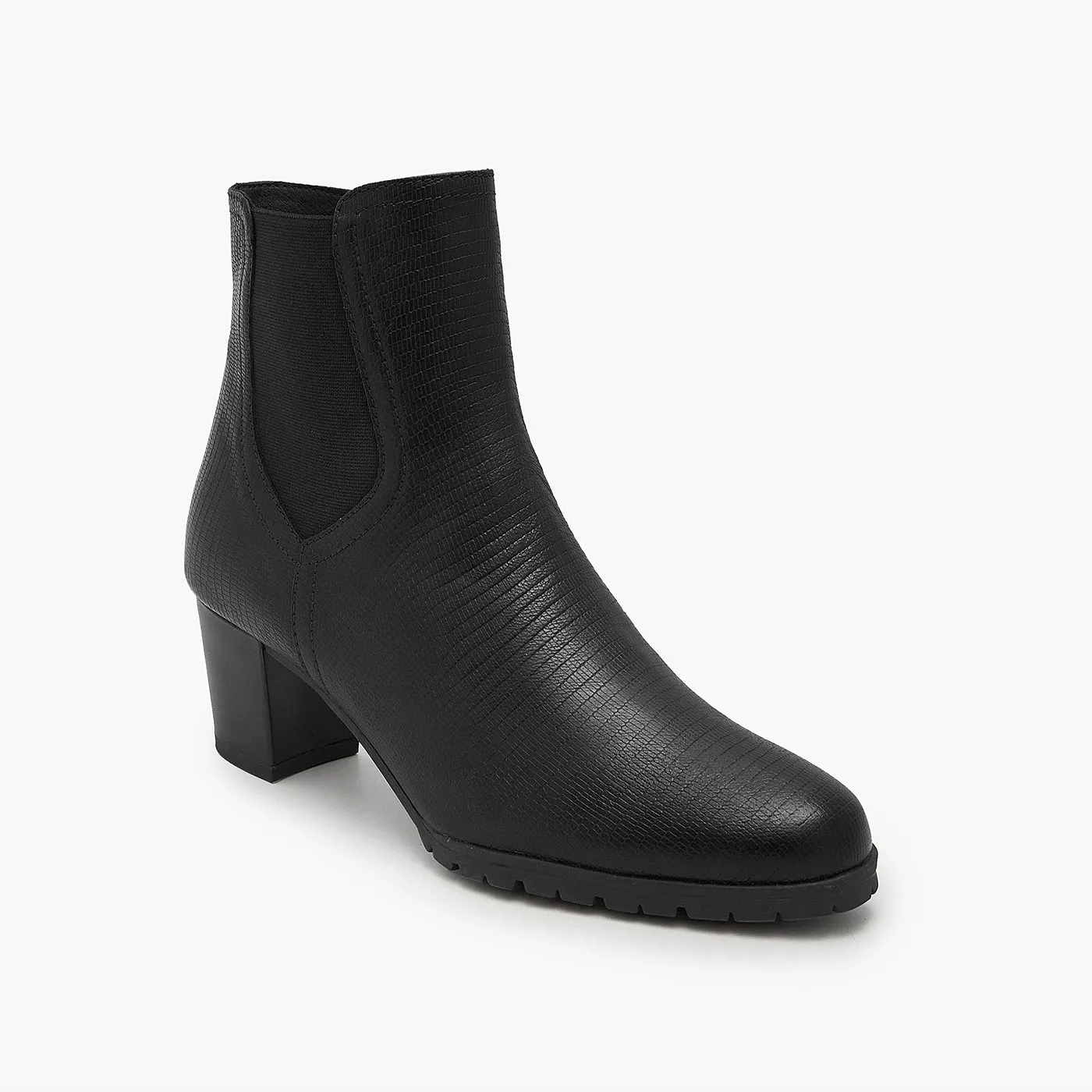 Textured High Ankle Boots