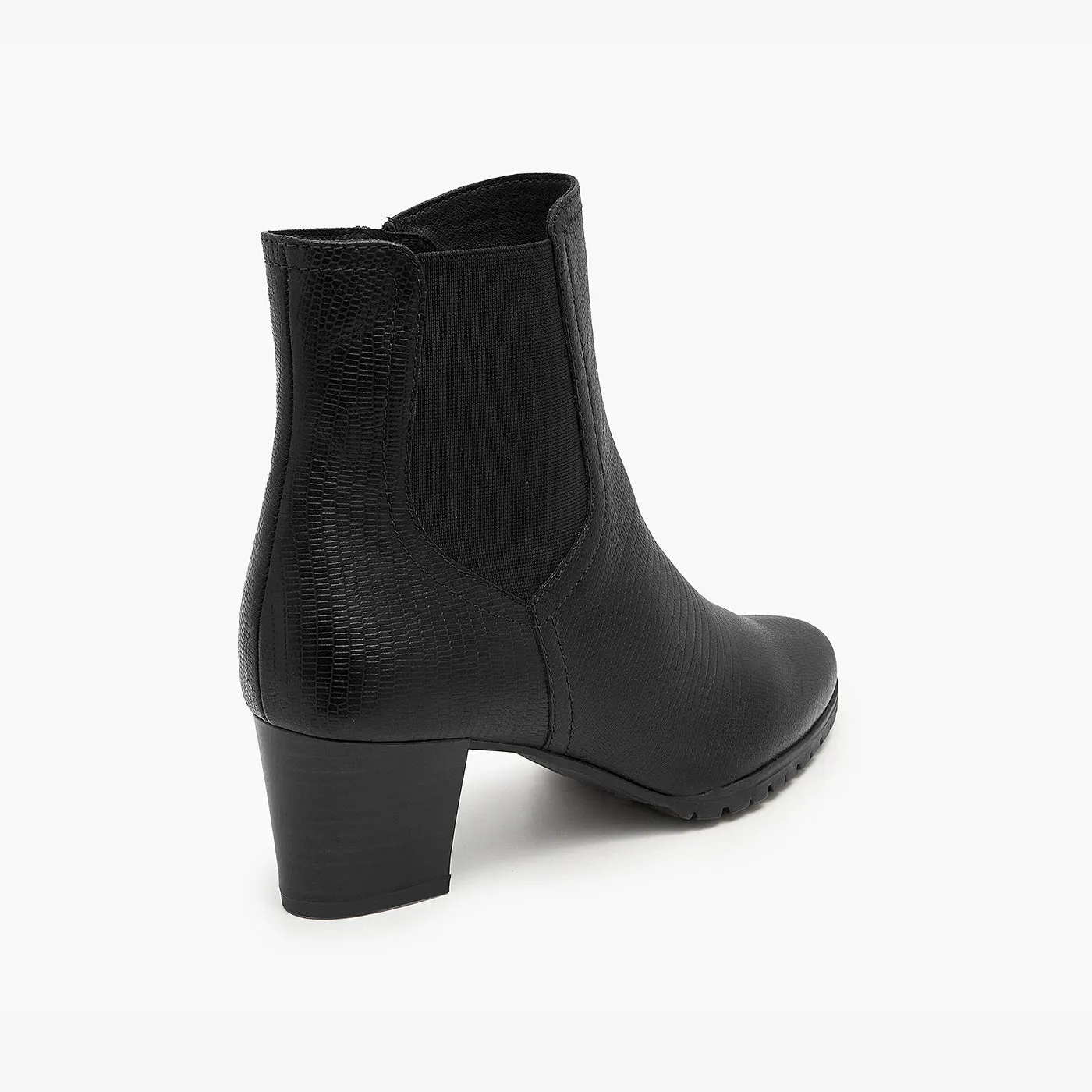 Textured High Ankle Boots