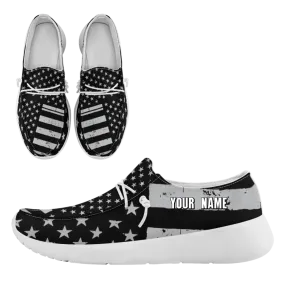 Unique Gift,Personalized  America Flag Sneakers, Custom Patriotic Loafer Shoes,  Canvas Slip On Shoes,
FN018-24020303-6w