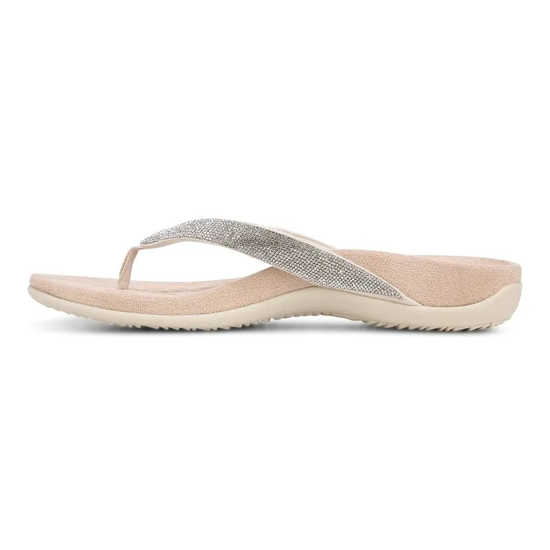 Vionic Women's Dillon Shine Flip Flops- Cream