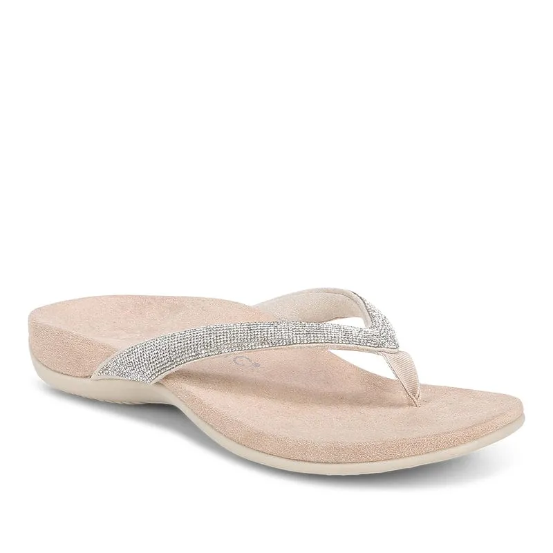 Vionic Women's Dillon Shine Flip Flops- Cream