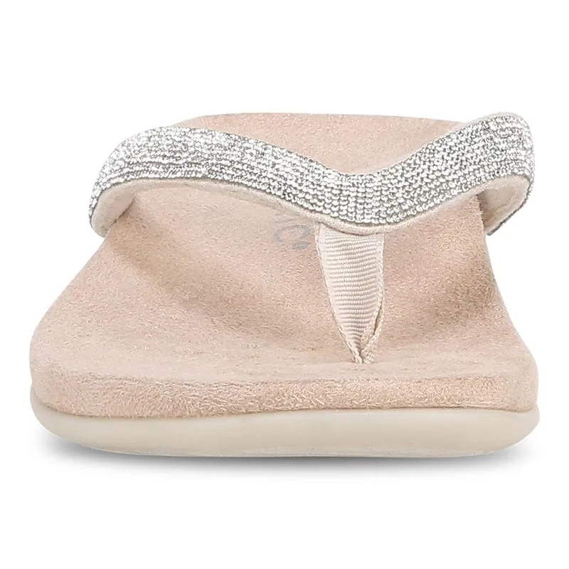 Vionic Women's Dillon Shine Flip Flops- Cream
