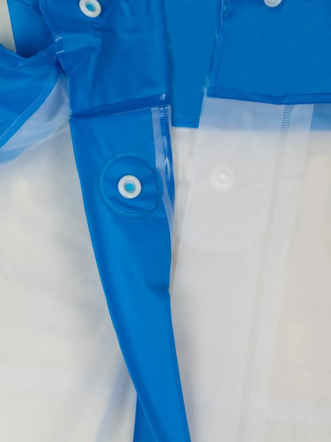 White and Blue Robot-Themed Raincoat for Boys