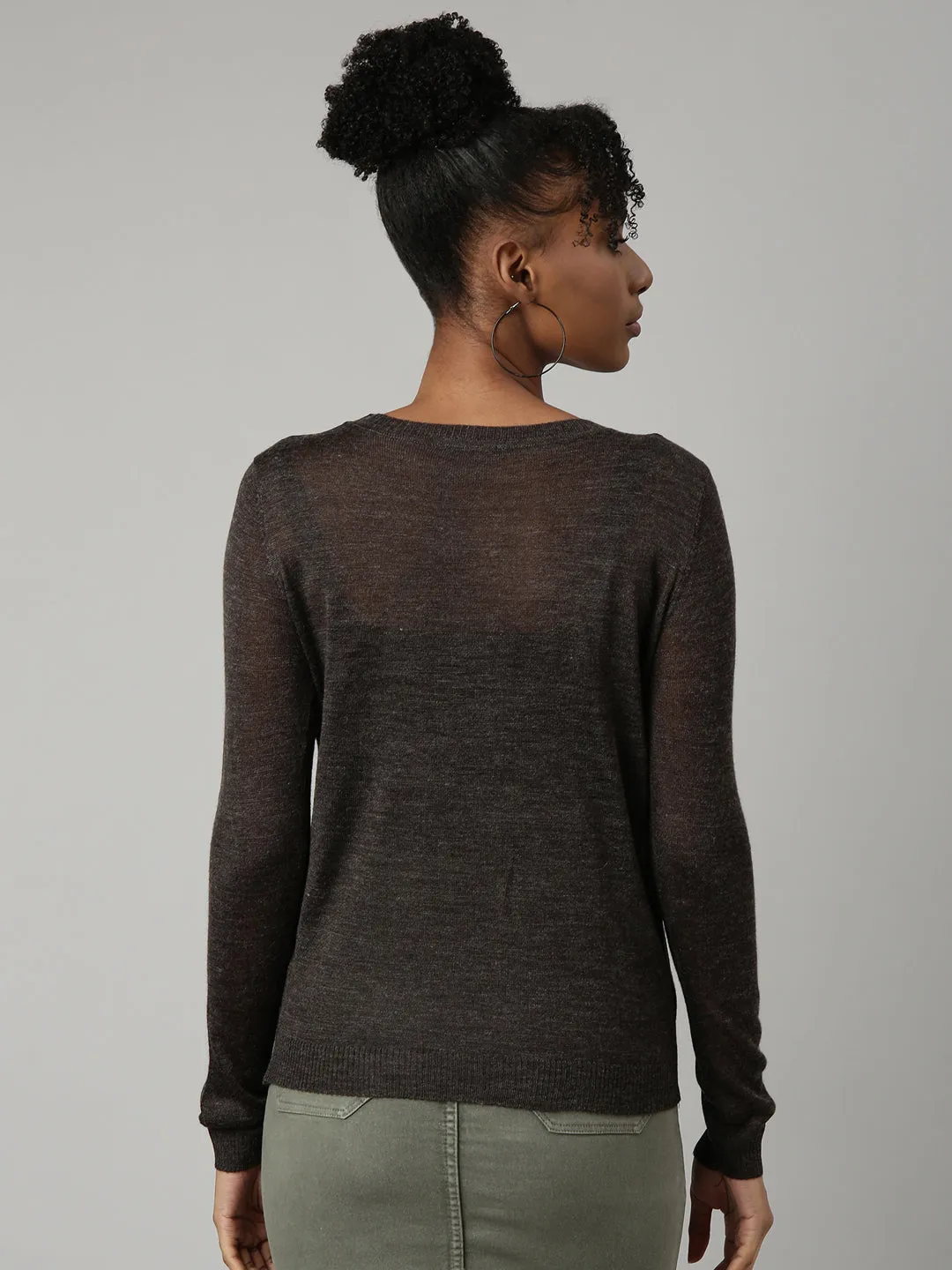 Women Charcoal Solid Top