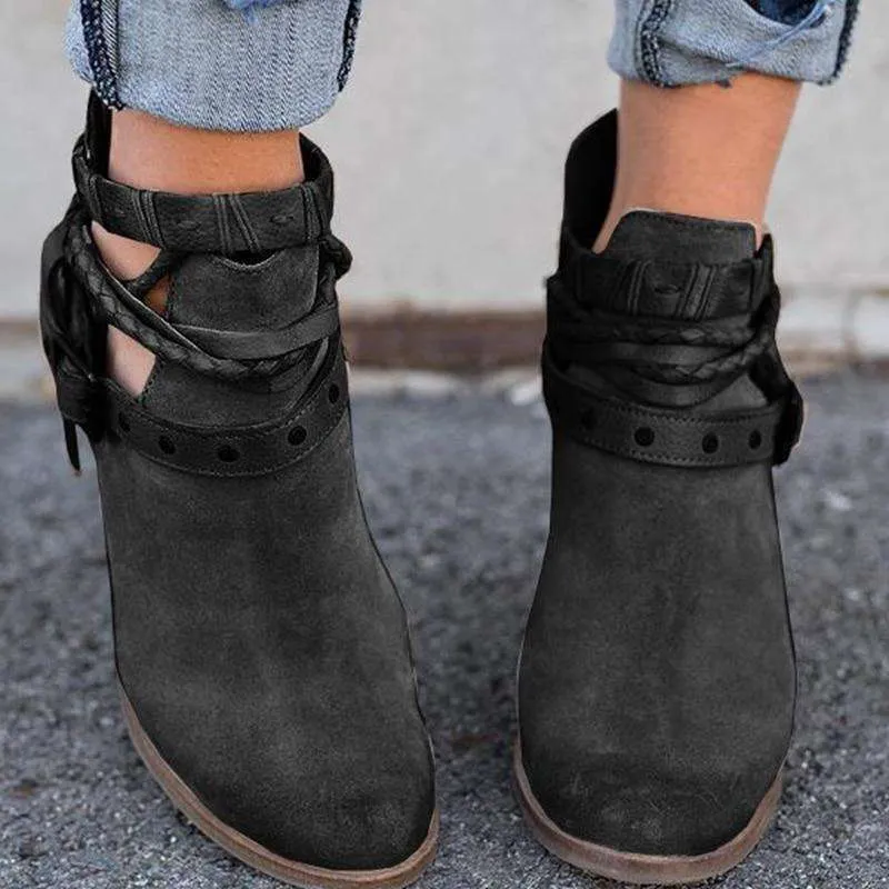 Women Fashion Casual Leather Boots