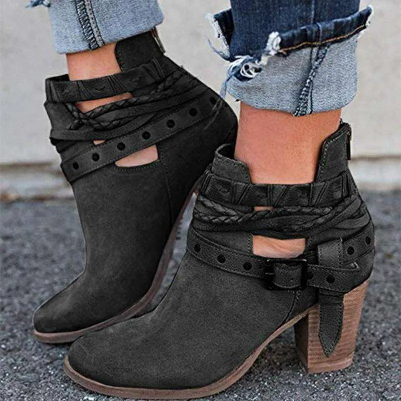 Women Fashion Casual Leather Boots