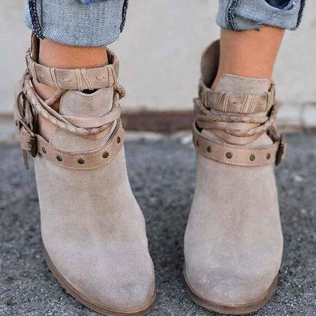 Women Fashion Casual Leather Boots