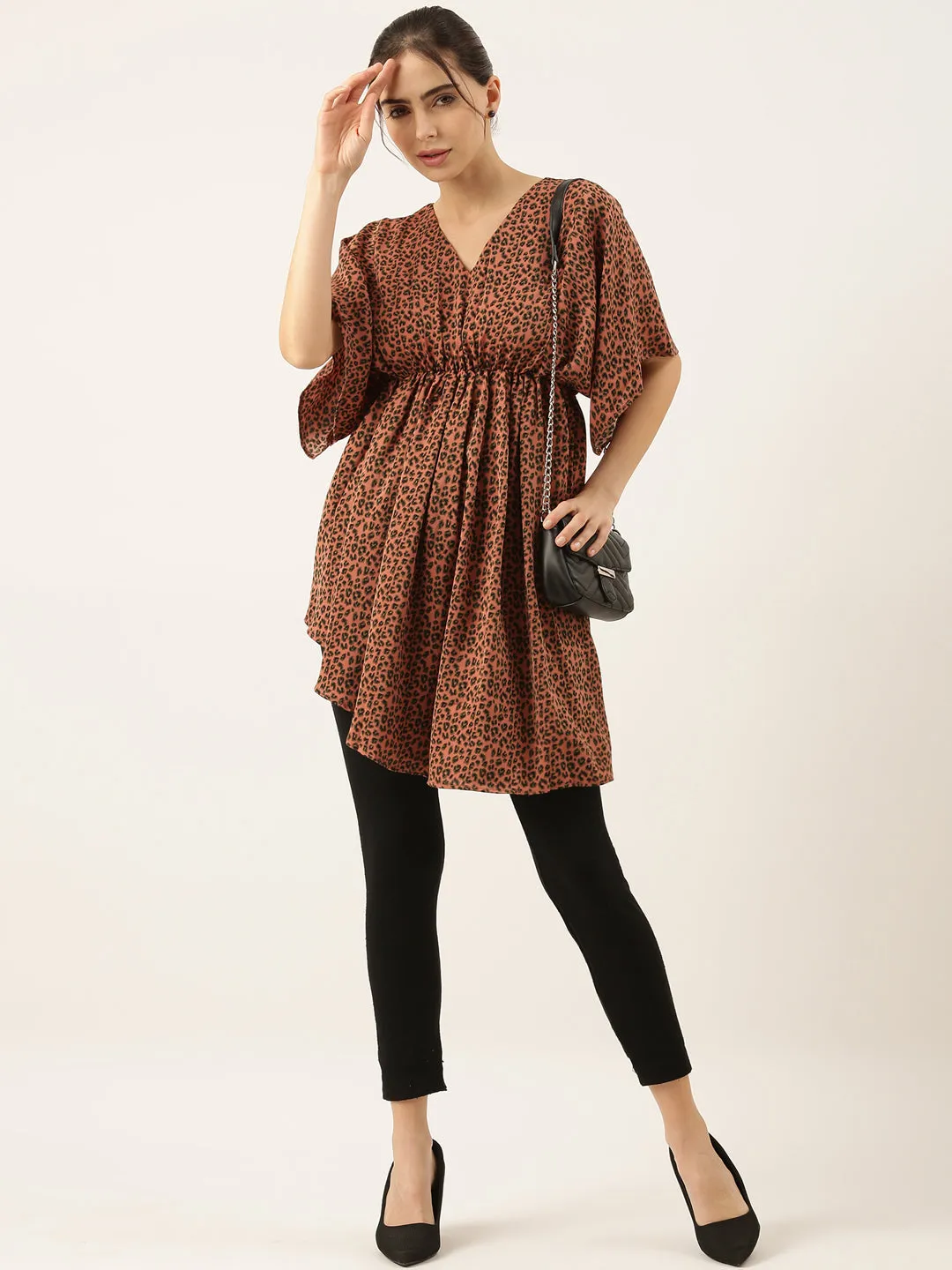Women's Rust Abstract Empire Top