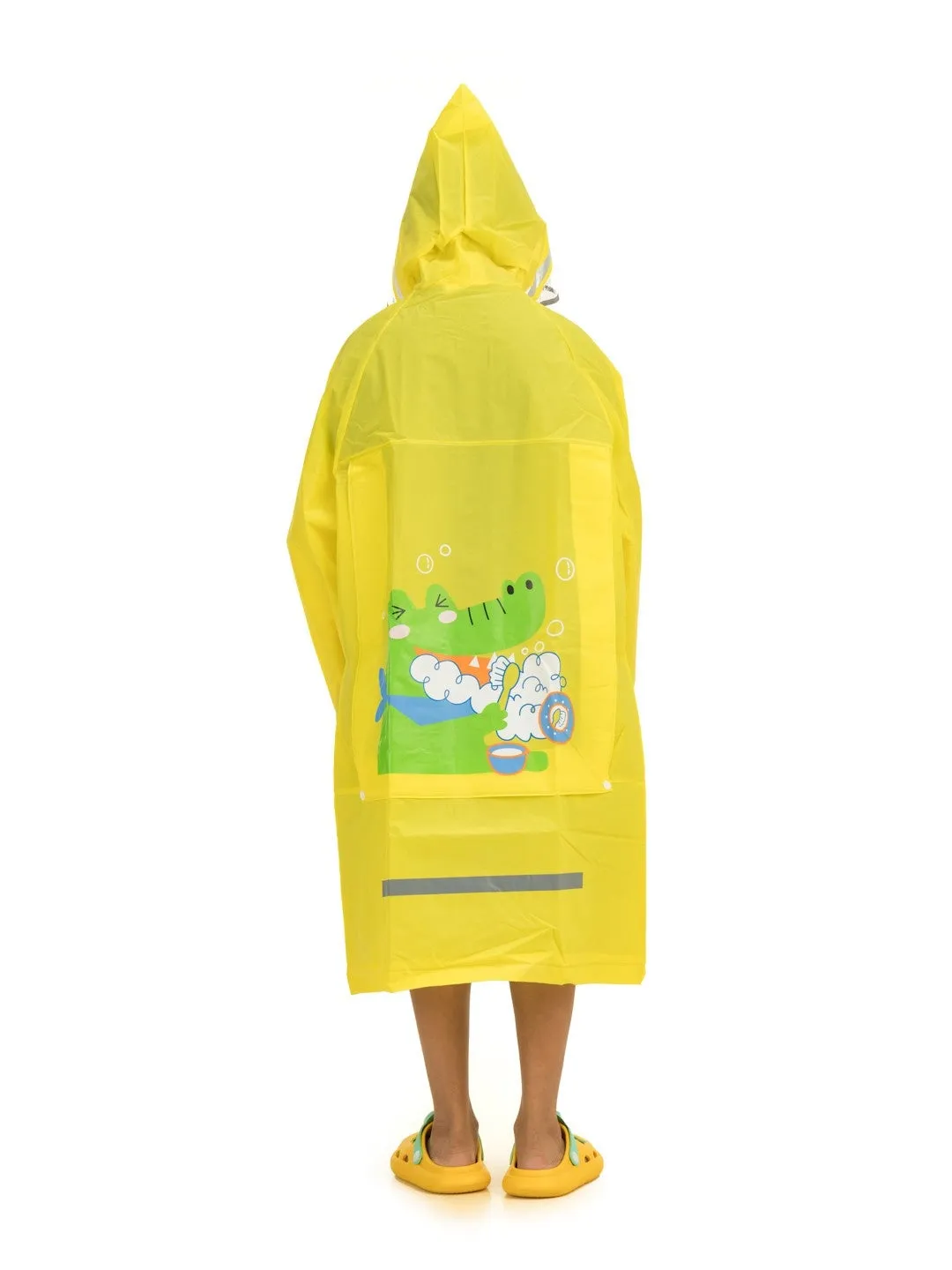 Yellow Playful Crocodile Raincoat for boys