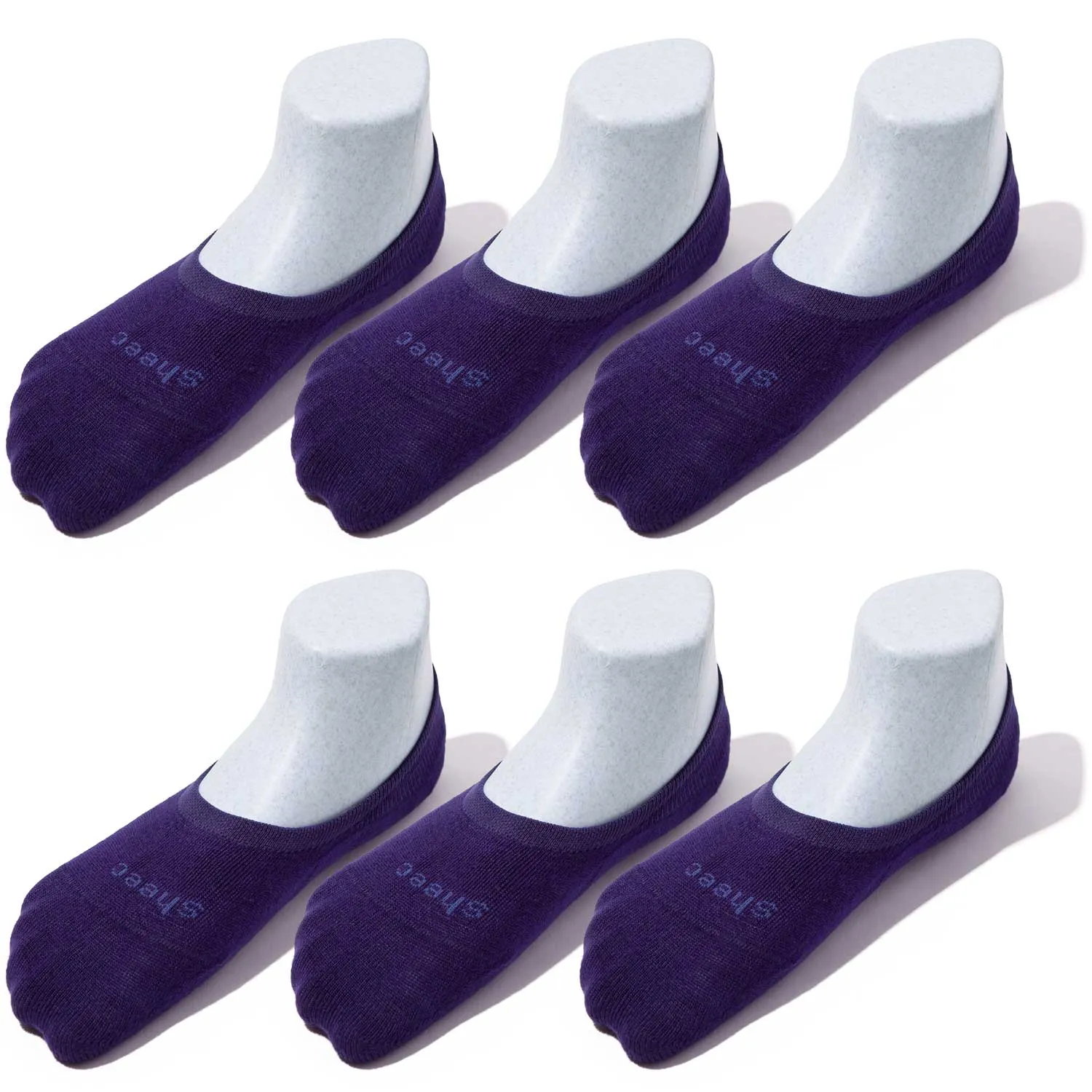 Youth Mid-cut Casual No Show Socks | Super Soft Modal / 6 Pair Bundle Packs | Non-slip Guaranteed (Discontinued)
