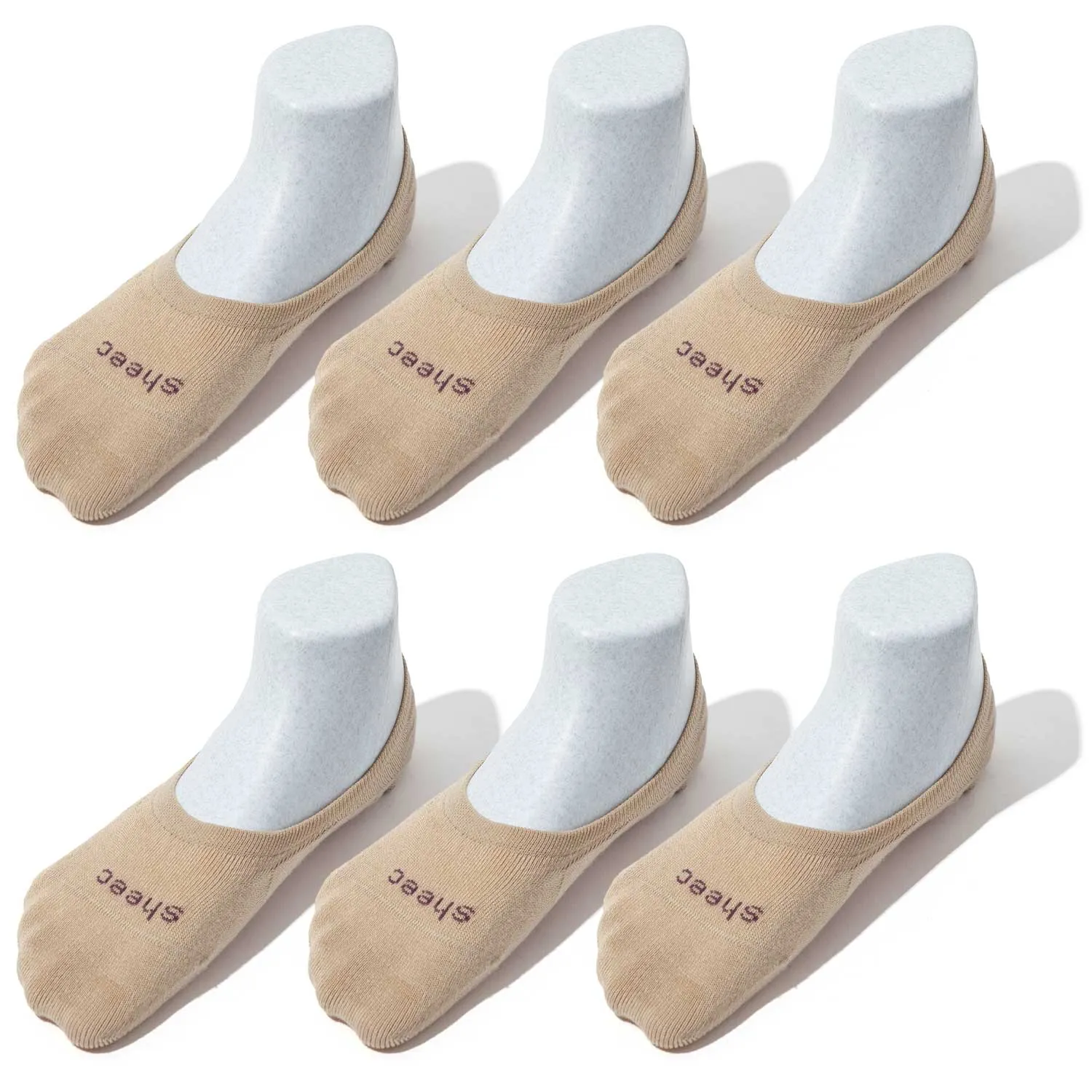 Youth Mid-cut Casual No Show Socks | Super Soft Modal / 6 Pair Bundle Packs | Non-slip Guaranteed (Discontinued)