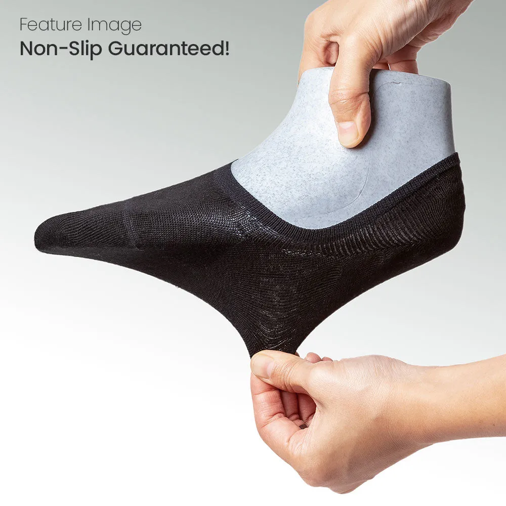 Youth Mid-cut Casual No Show Socks | Super Soft Modal / 6 Pair Bundle Packs | Non-slip Guaranteed (Discontinued)