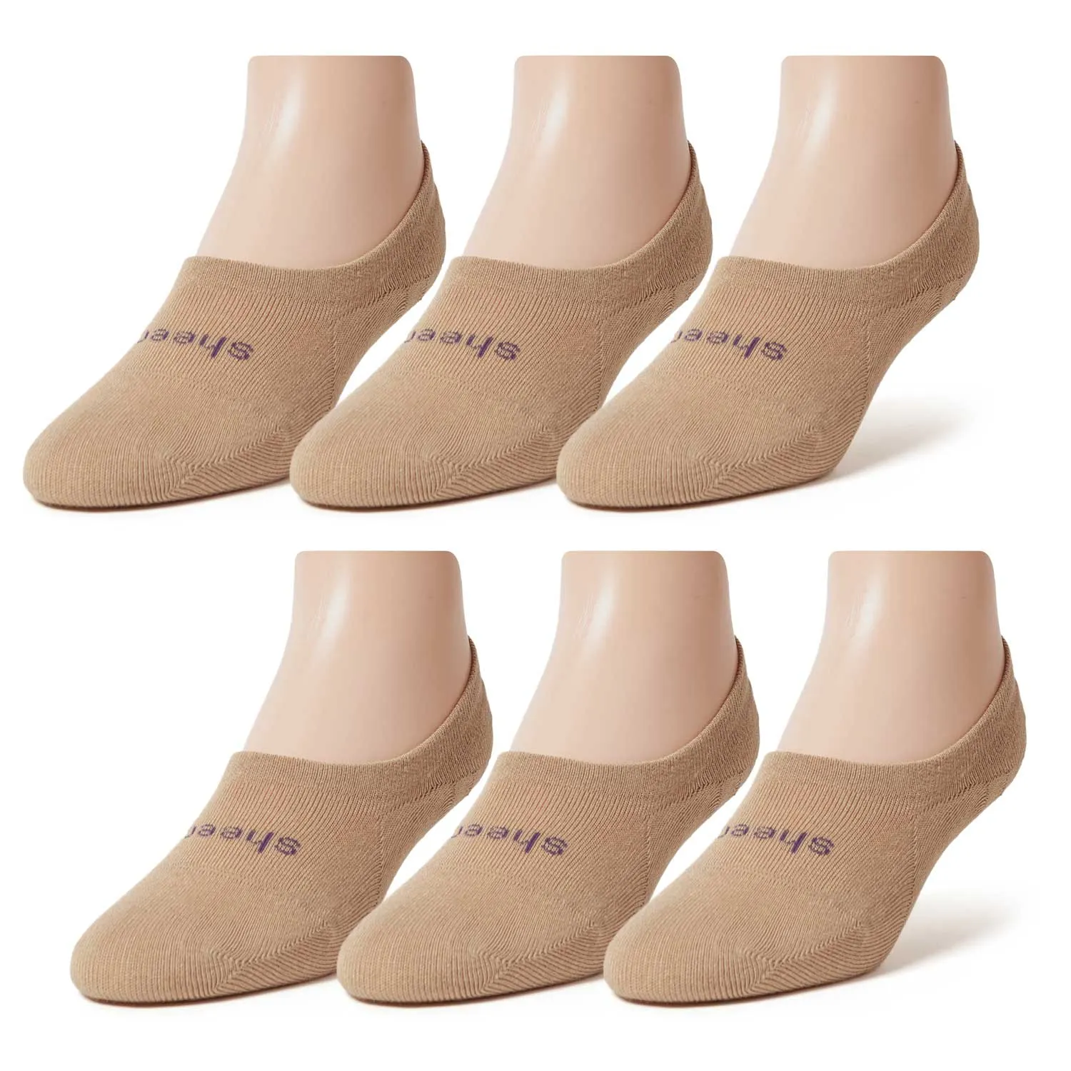 Youth Mid-cut Casual No Show Socks | Super Soft Modal / 6 Pair Bundle Packs | Non-slip Guaranteed (Discontinued)