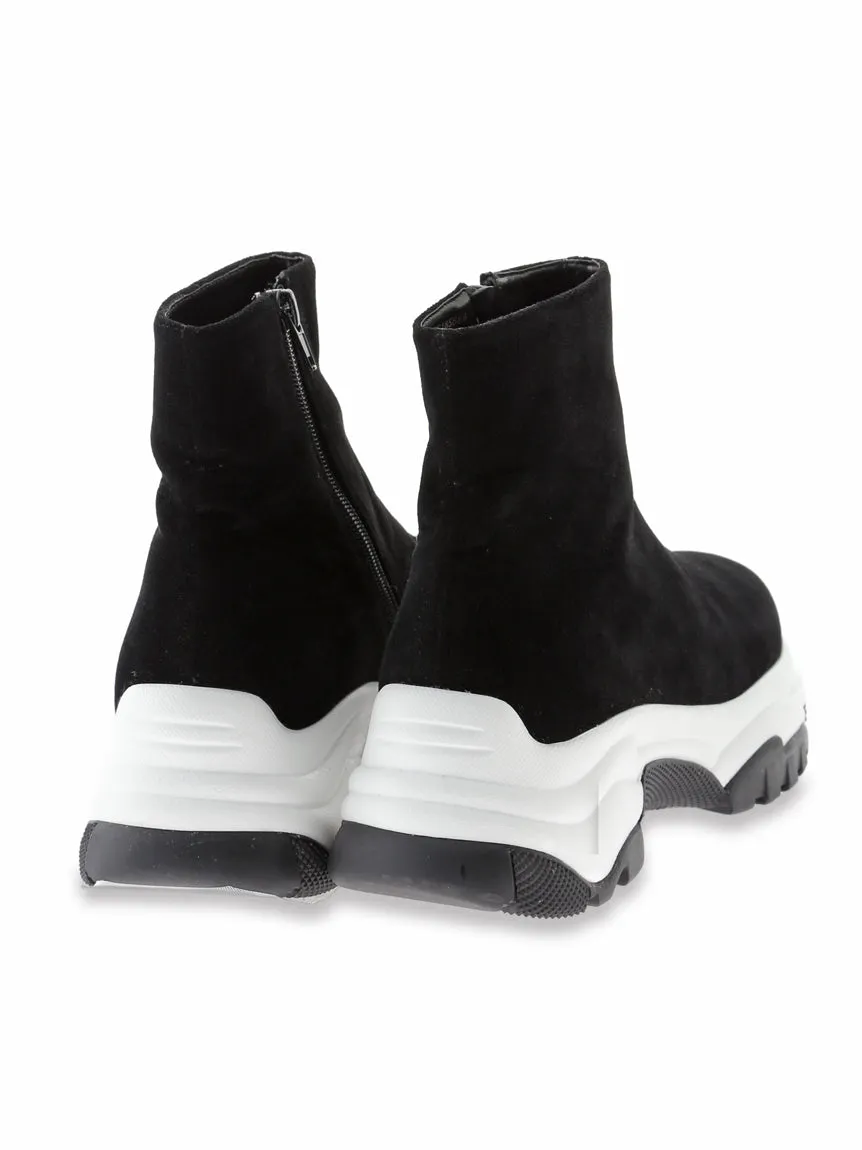 Zip up Sneaker Soles High Top Ankle Boots