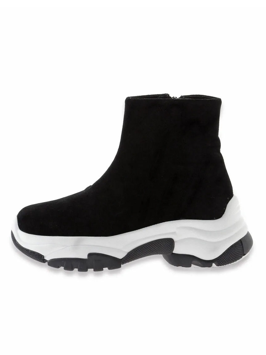 Zip up Sneaker Soles High Top Ankle Boots