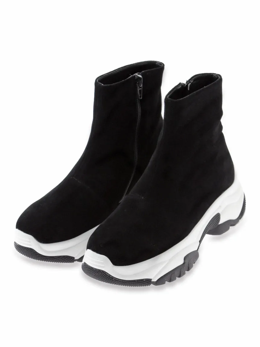 Zip up Sneaker Soles High Top Ankle Boots